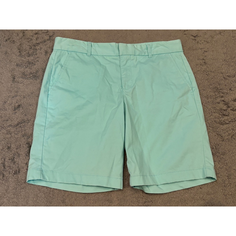 Stylus Boyfriend Bermuda Shorts Mint Green Aqua Cotton Stretch Size 2
